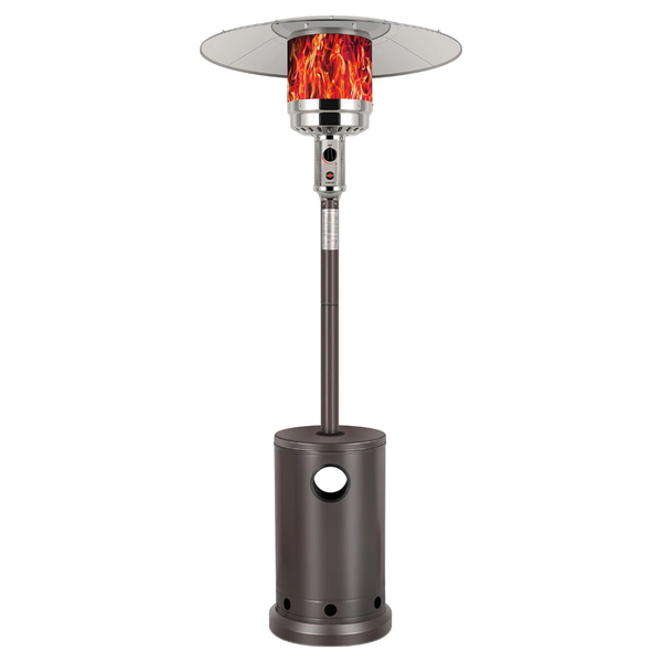 Hykolity 50,000 BTU Propane Patio Heater, Stainless Steel Burner, Triple Protection System, Wheels, Outdoor Heaters (Brown)