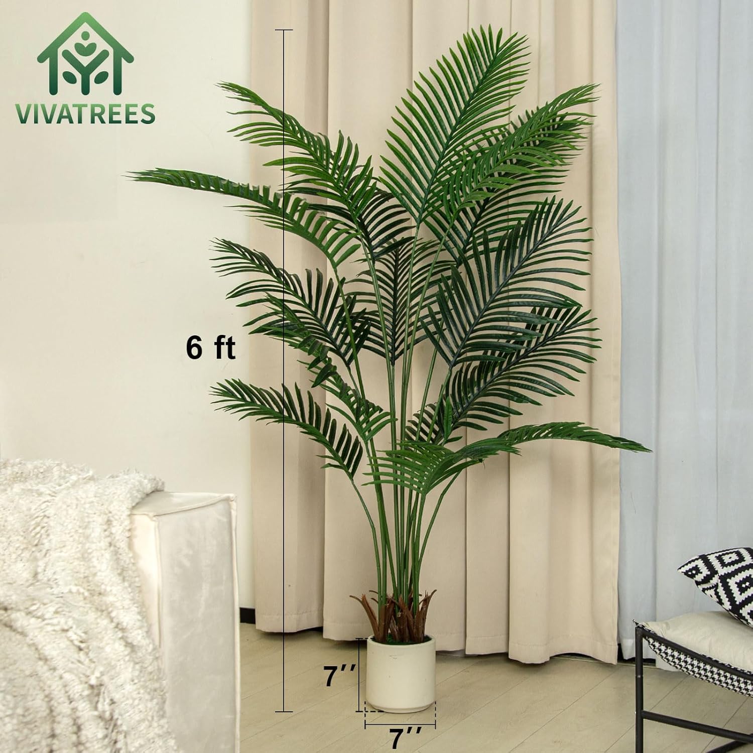 areca palm cane easily removable 5FT Areca Palm Artificial Golden Cane Palm Tree, Palm Faux Plant with –  Hykolity