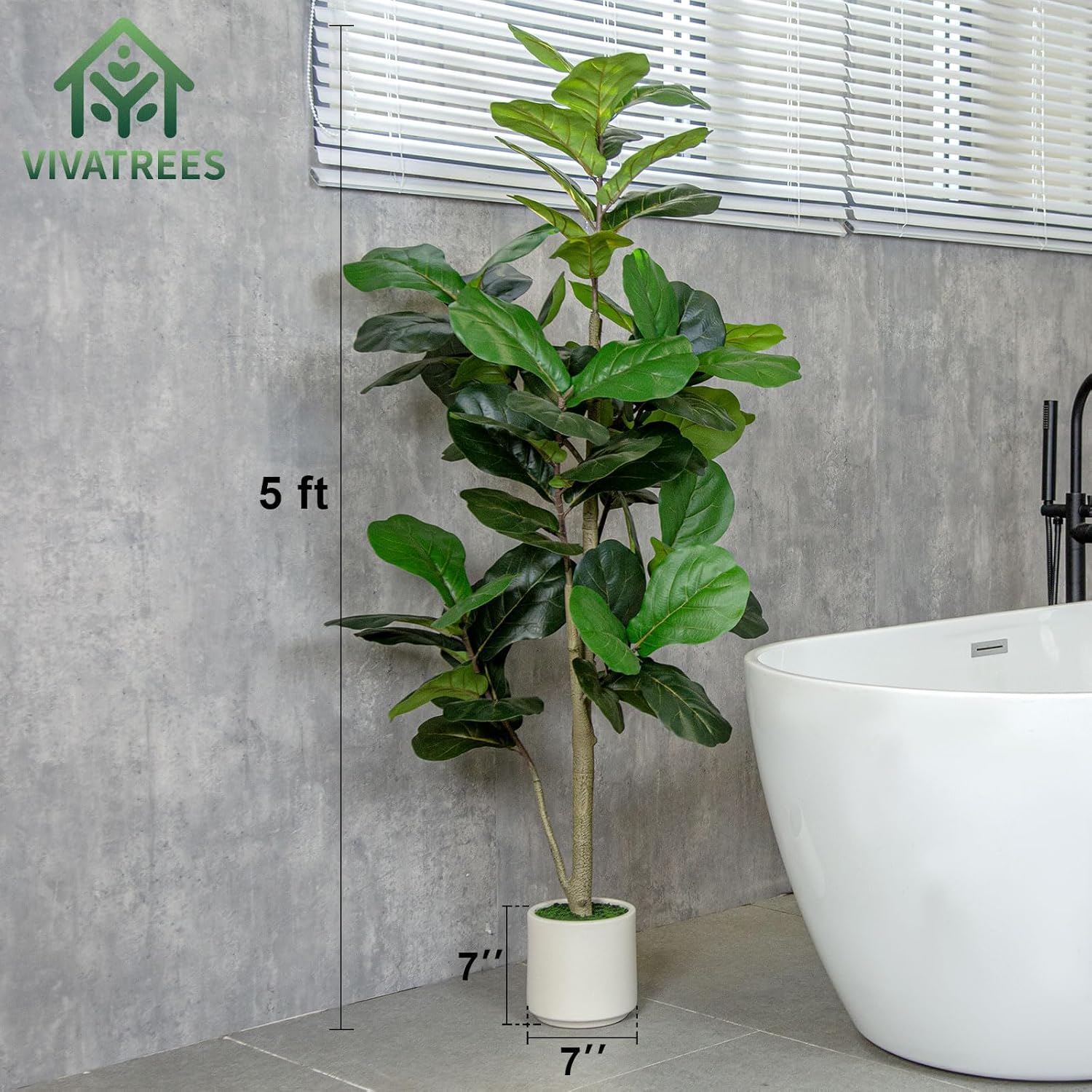faux 7' fiddle leaf fig tree 5FT Fiddle Leaf Fig Artificial Tree – Hykolity