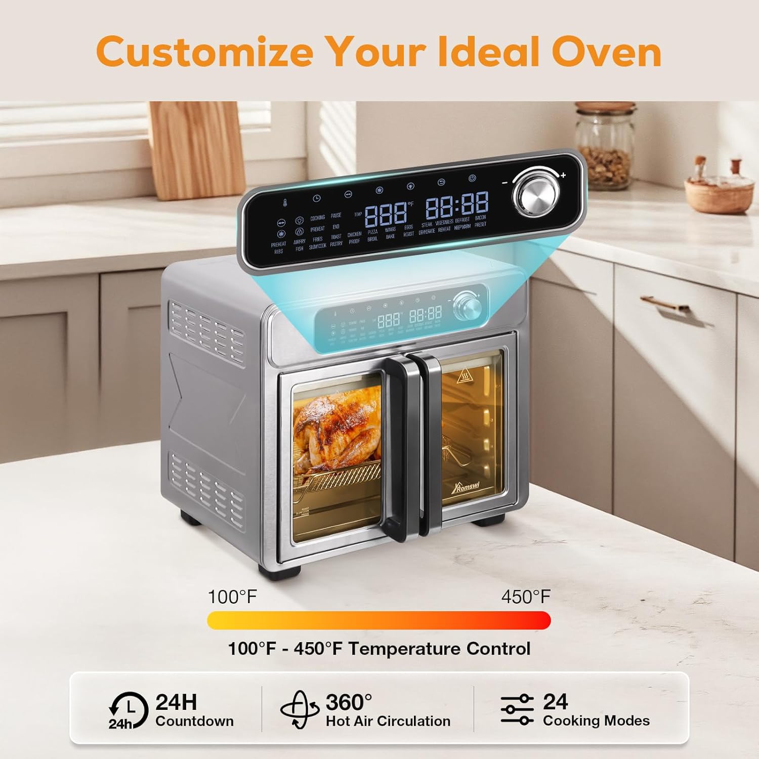 Fryer Oven Power Air Fryer 360 Amazon Romswi 26QT French Door Air