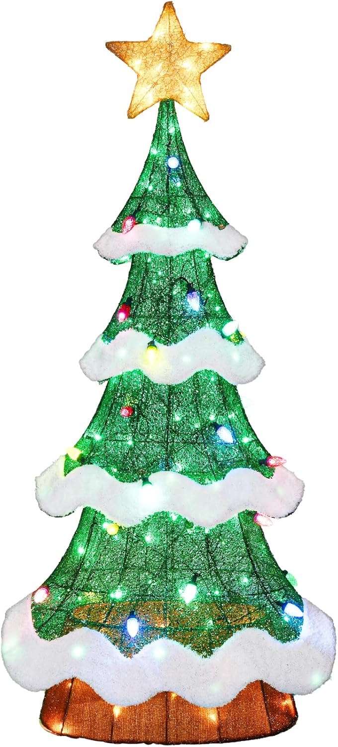 hykolity 5 ft. Christmas Tree with Star Topper, Metal Frame