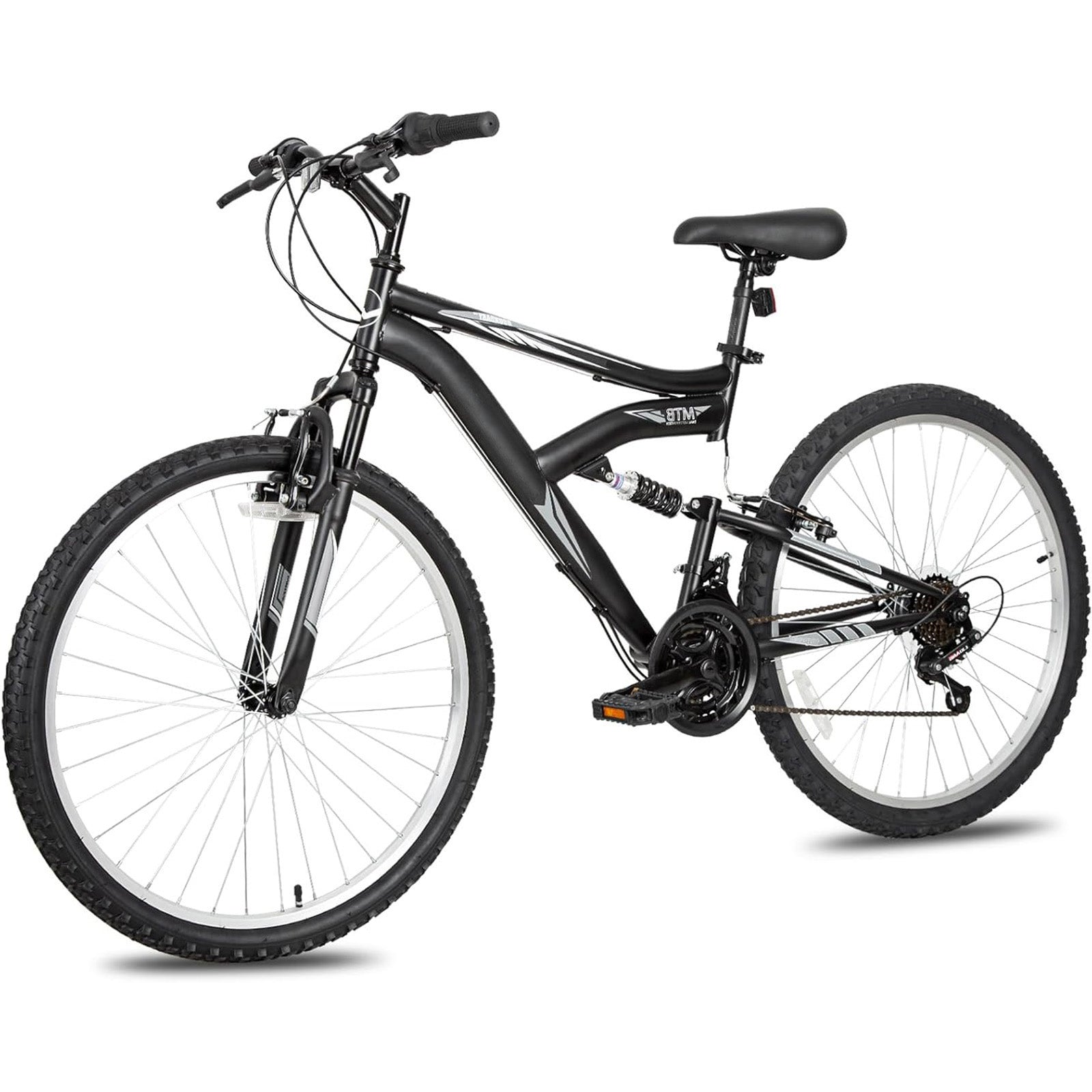 hykolity Mountain Bike 26 inch Sport Bicycle 18 Speed Mtb Cycling for Adult Men Women Age 14+ Outdoor Sport Bikes Black Dual Full Suspension Bicycle