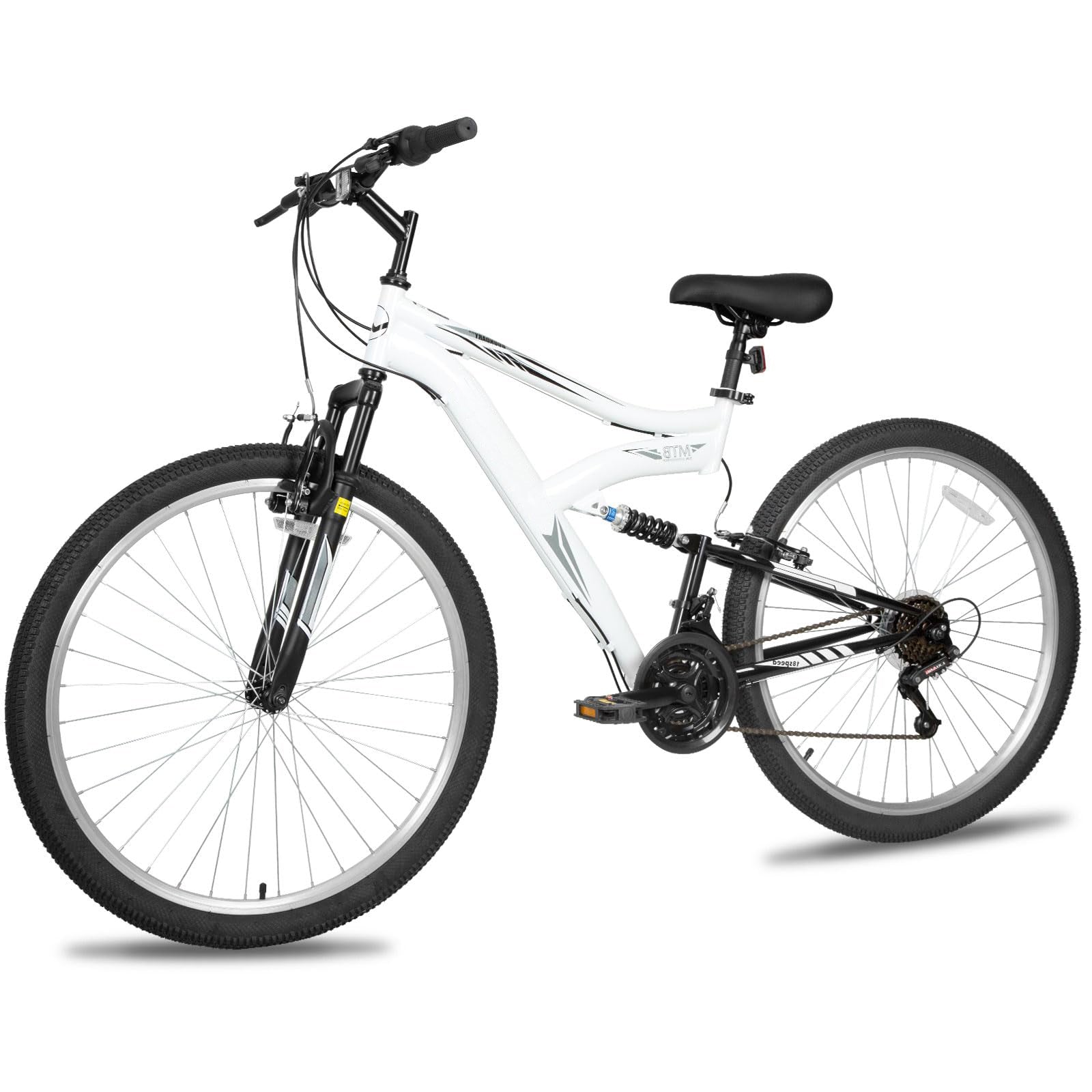 mountainbike 26 inch hykolity Mountain Bike, 27.5" Wheel, 18 Speed MTB Bicycle with Dual Suspension, Adjustable Saddle for Men Women Outdoor Cycling
