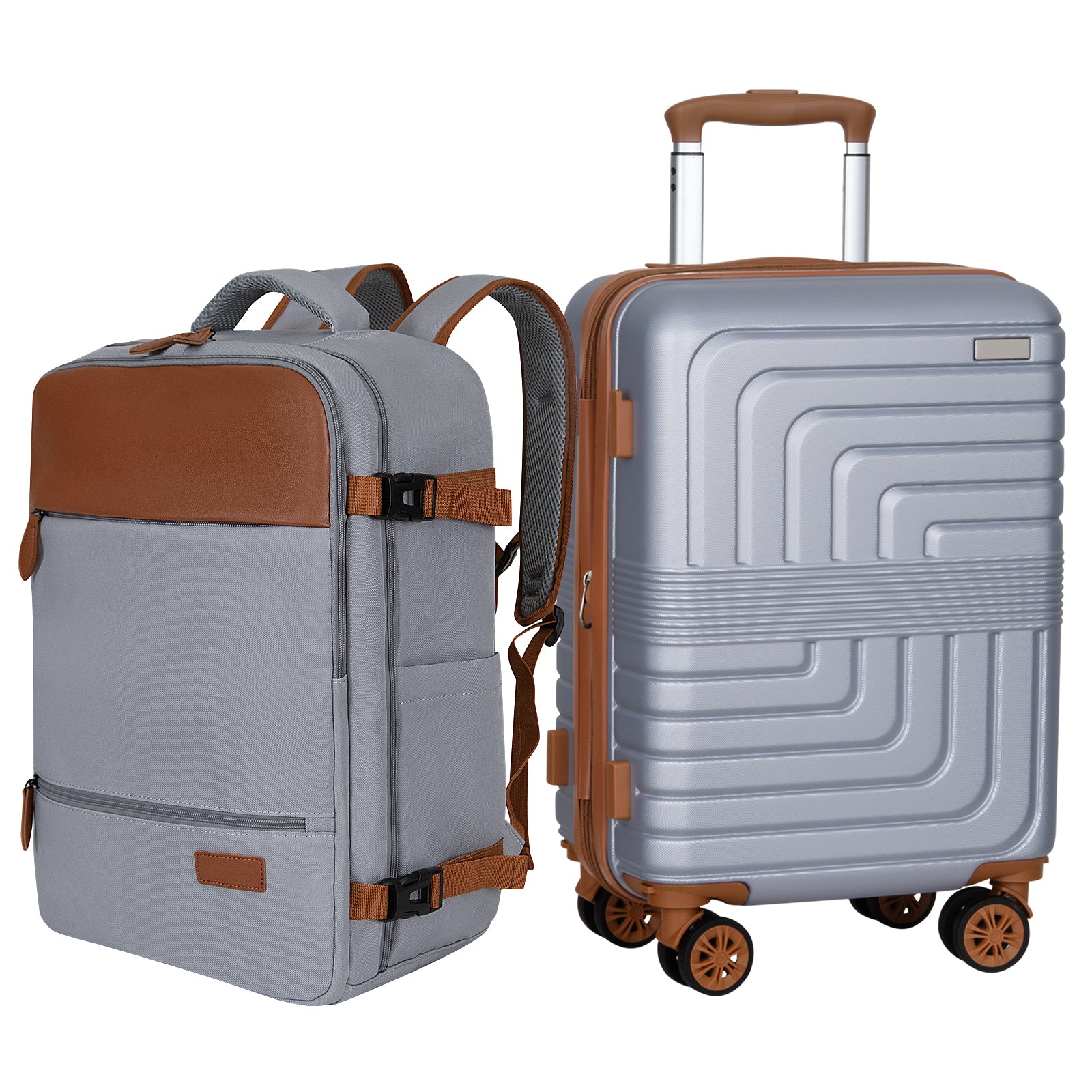 2pc 20in 20in Suitcase Diamond Tower Lightweight Hardside