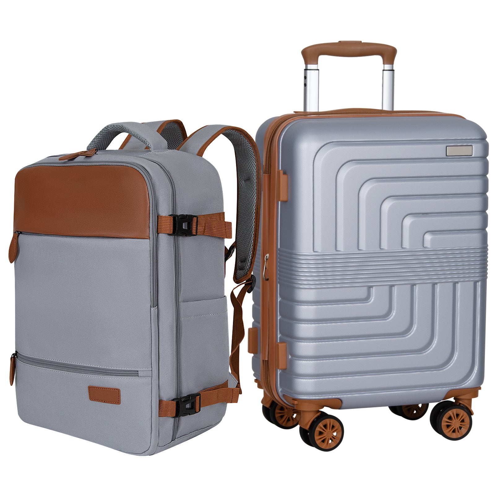 Hykolity 2-Piece 22In Luggage Set, Expandable 22x14x9 Carry On with Tr