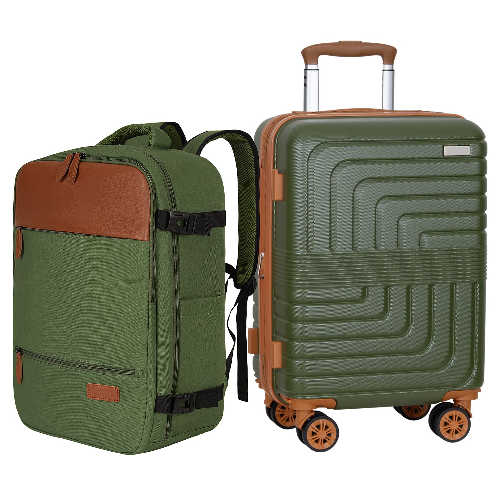 Hykolity 2-Piece 22In Luggage Set, Expandable 22x14x9 Carry On with Tr