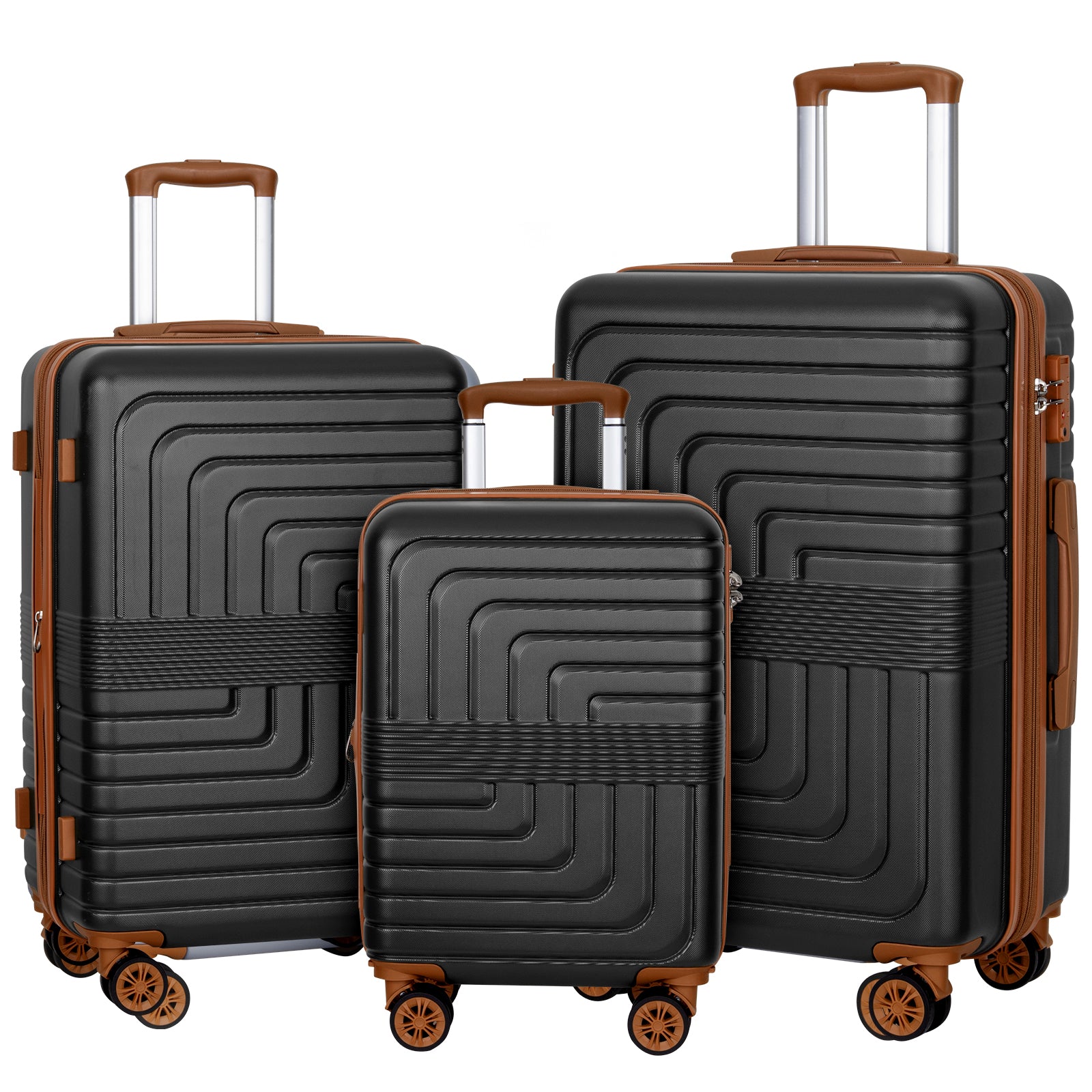 SUNSPIRE 3 Piece Luggage Set, Suitcase with ABS+PC hardshell