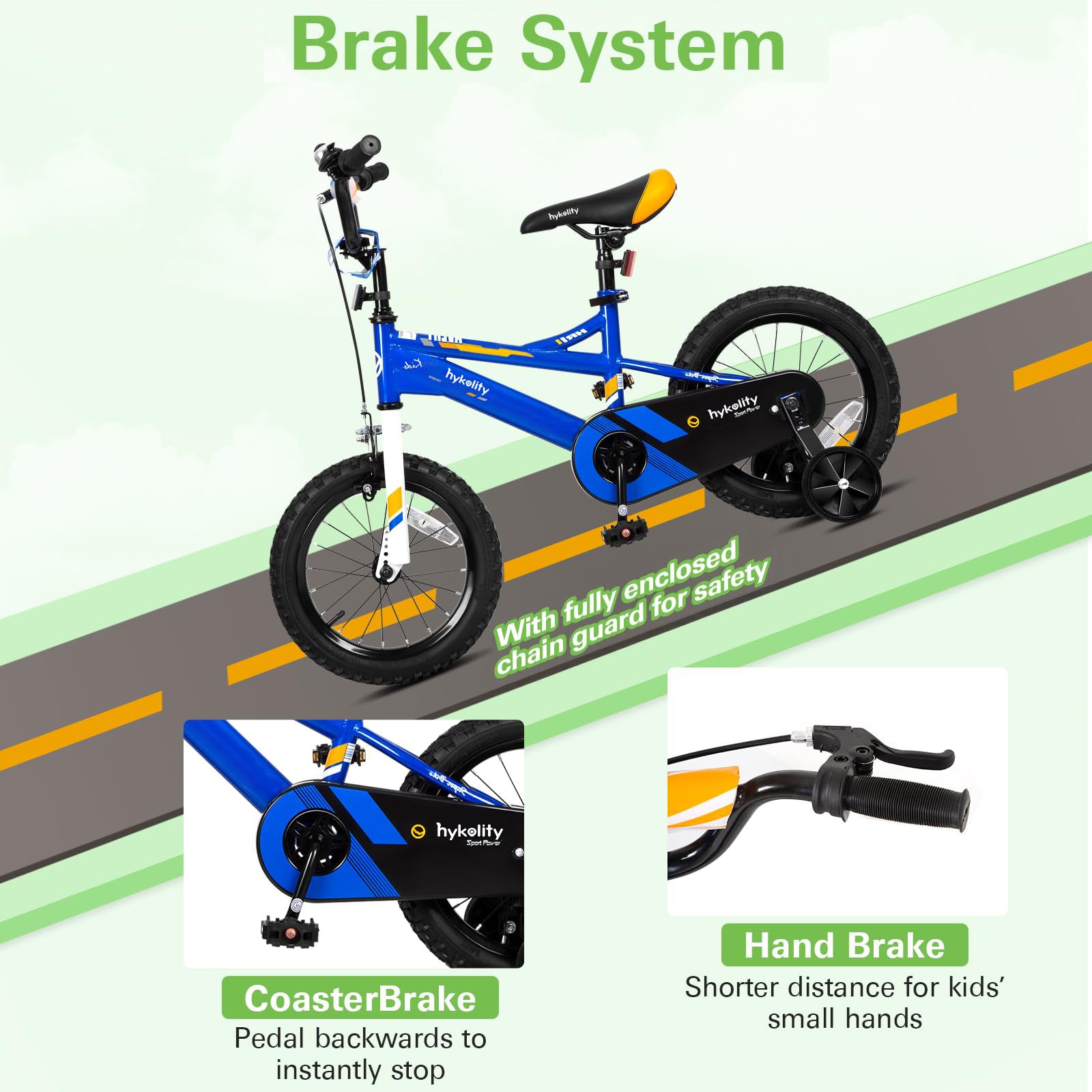 bike brakes pedal backwards Kids Bike Children Bicycle 14 Inch for Boy 3-5 Years Old Kiddo Cycle Rider Height 35-42 Inch Toddler Cycling Dual Hand Brakes Blue Sport Bikes