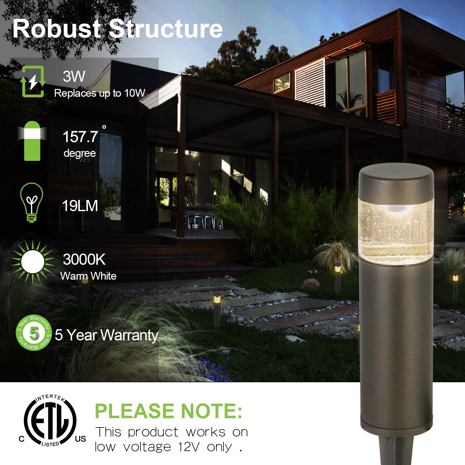 8 Pack Low Voltage LED Landscape Kits, 12V Pathway Flood Light Kits, 1 –  Hykolity