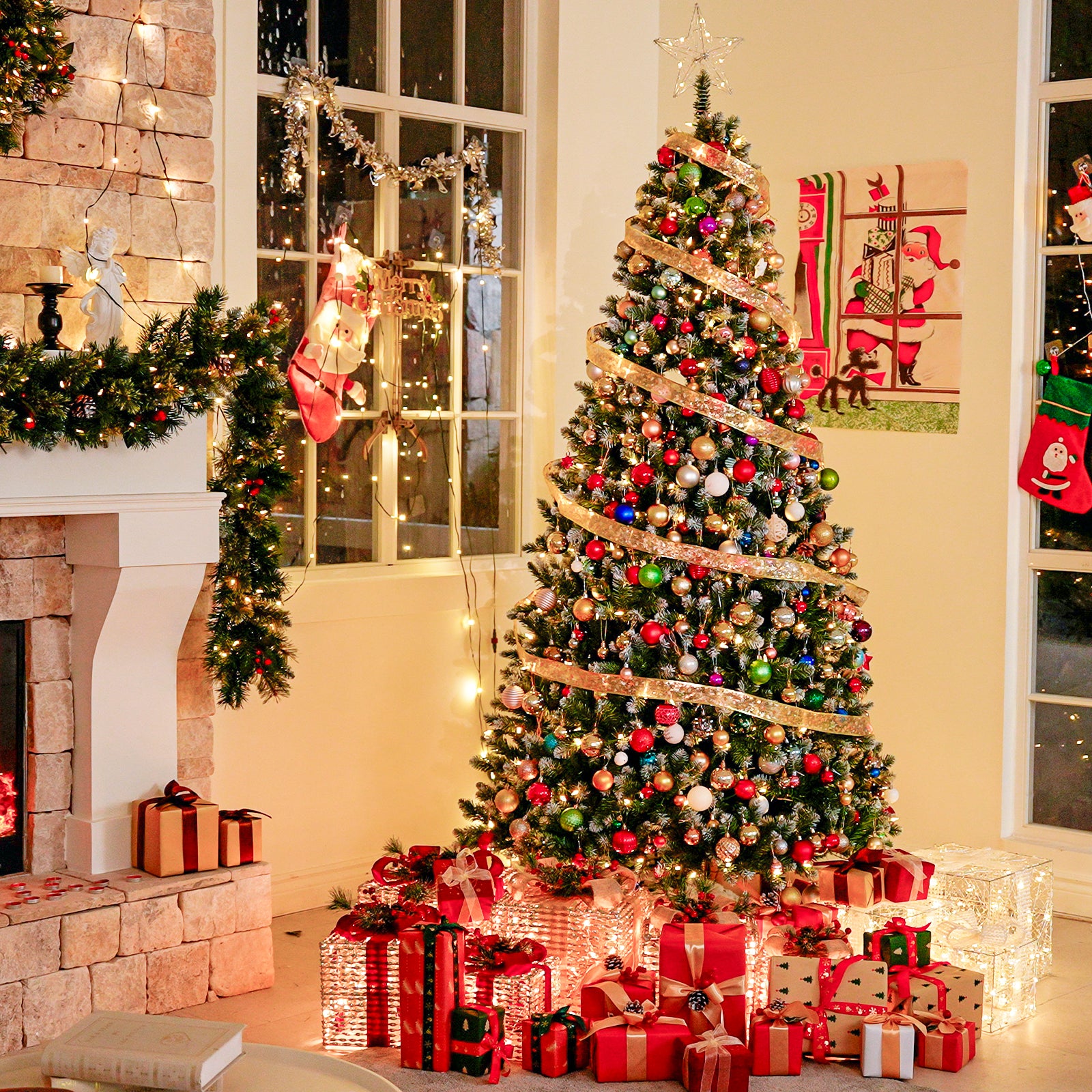 test VIVATREES 6/7.5 Ft Prelit Christmas Tree Artificial Christmas