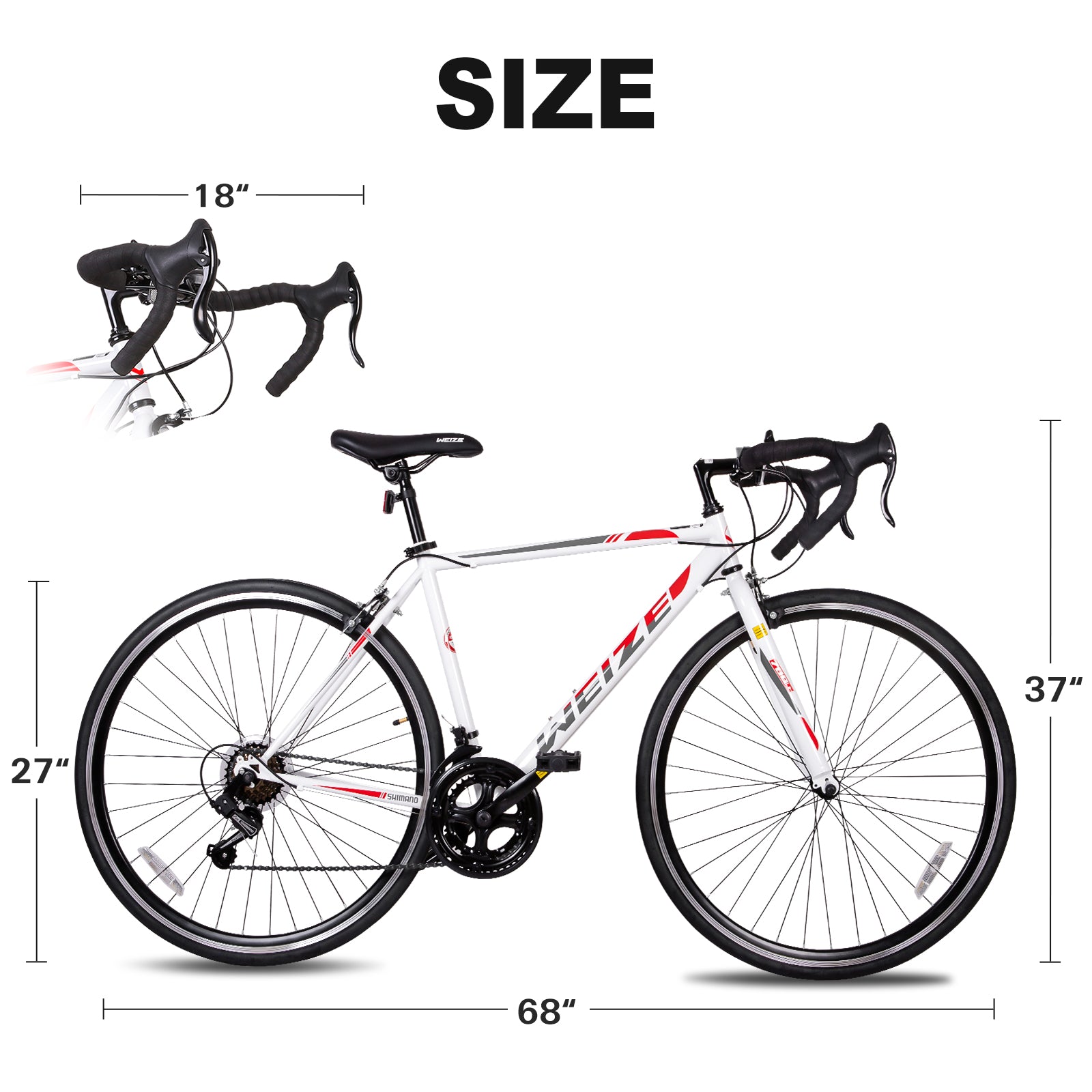WEIZE Road Bike, 700C Wheel City Commuter Bicycle, 14 Speed Drop