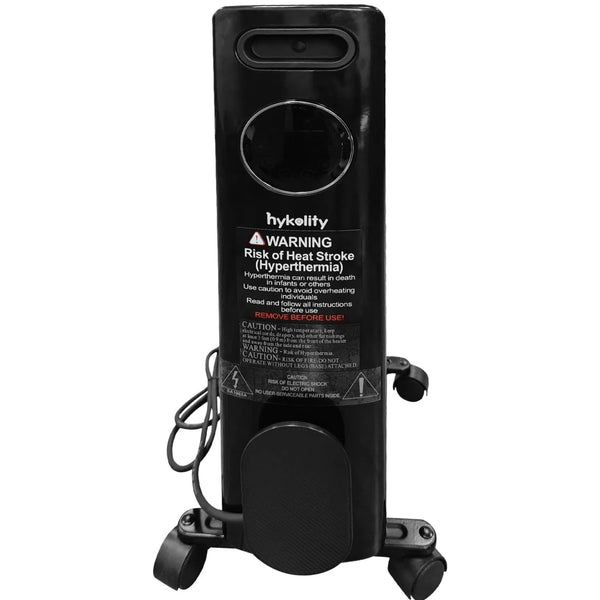 hykolity Oil Filled Radiator Heater, 4 Mode Electric Radiant Heater with Remote Control, Overheat & Tip-Over Protection, 24H Timer, Eco, Digital Thermostat, Space Heater for Indoor, 1500W,Black, Quiet
