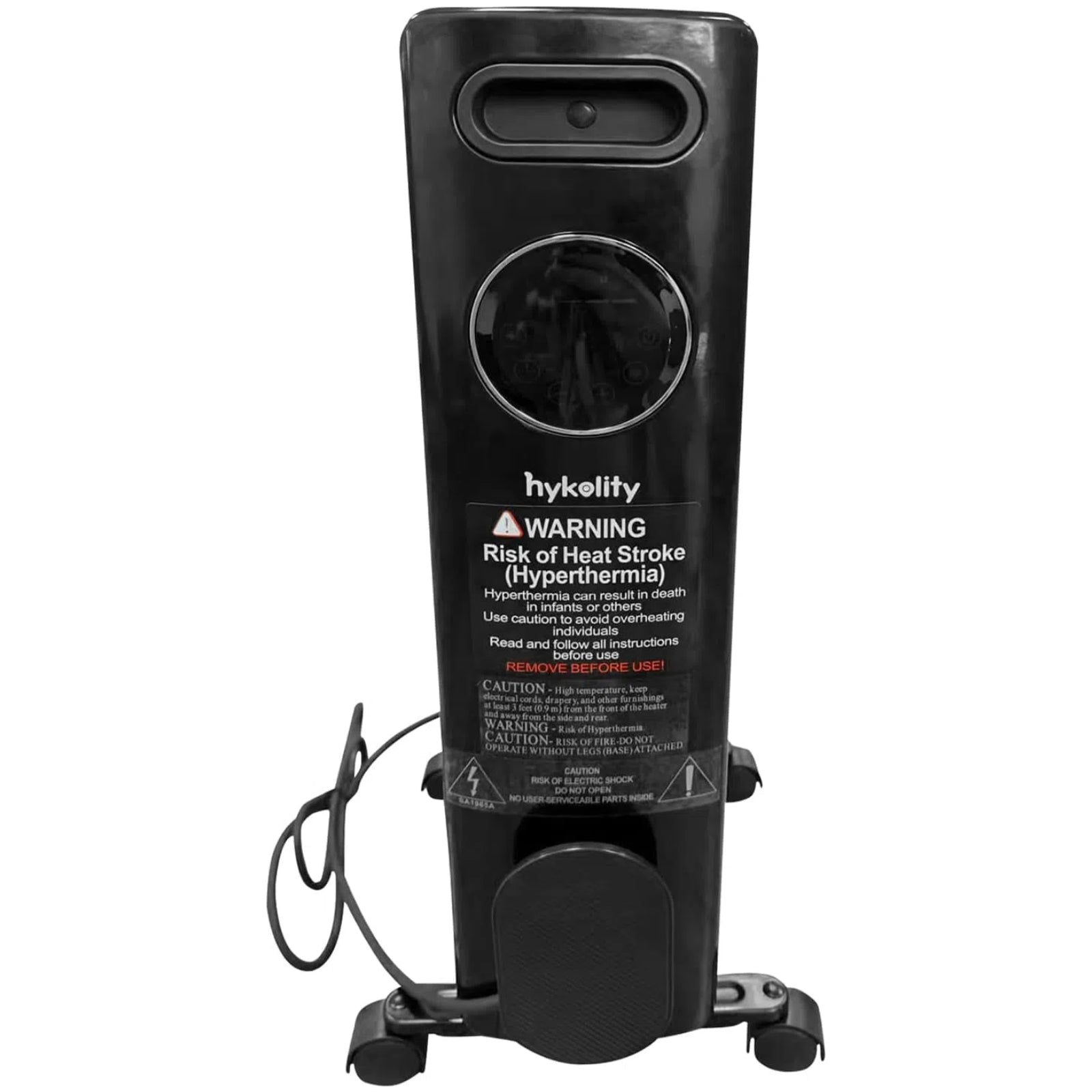 Hykolity 1500W Oil Filled Radiator Heater with Remote & Thermostat, Black