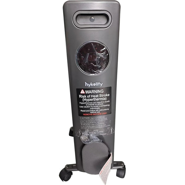 hykolity Portable Oil Filled Radiato, Electric heater with 4 Modes, Remote Control, Digital Led Display, Adjustable Thermostat, Child Lock, Overheat & Tip-Over Protection For Indoor Use, 1500W (Black)