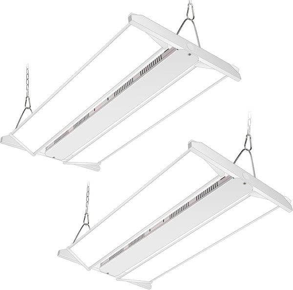 Angle Series 2FT LED Linear High Bay Light, 140LM/W Adjustable Tilt Hanging Shop Light, 0-10V Dimmable, 120-277V, 5000K (2-Pack)