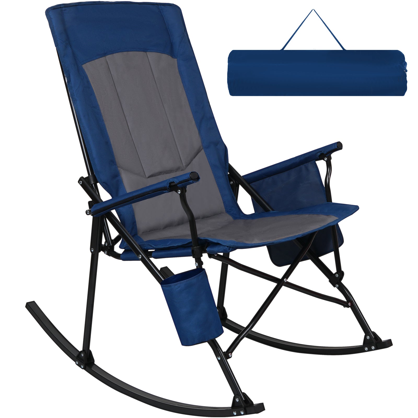 Romswi 2 Pack High Back Portable Rocking Chair with Hard Armrests, Ove ...