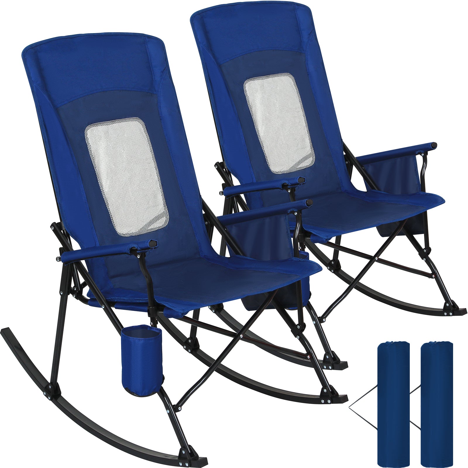 Romswi 2 Pack Rocking Camping Chair for Adult 400LBS Capacity, Heavy D ...