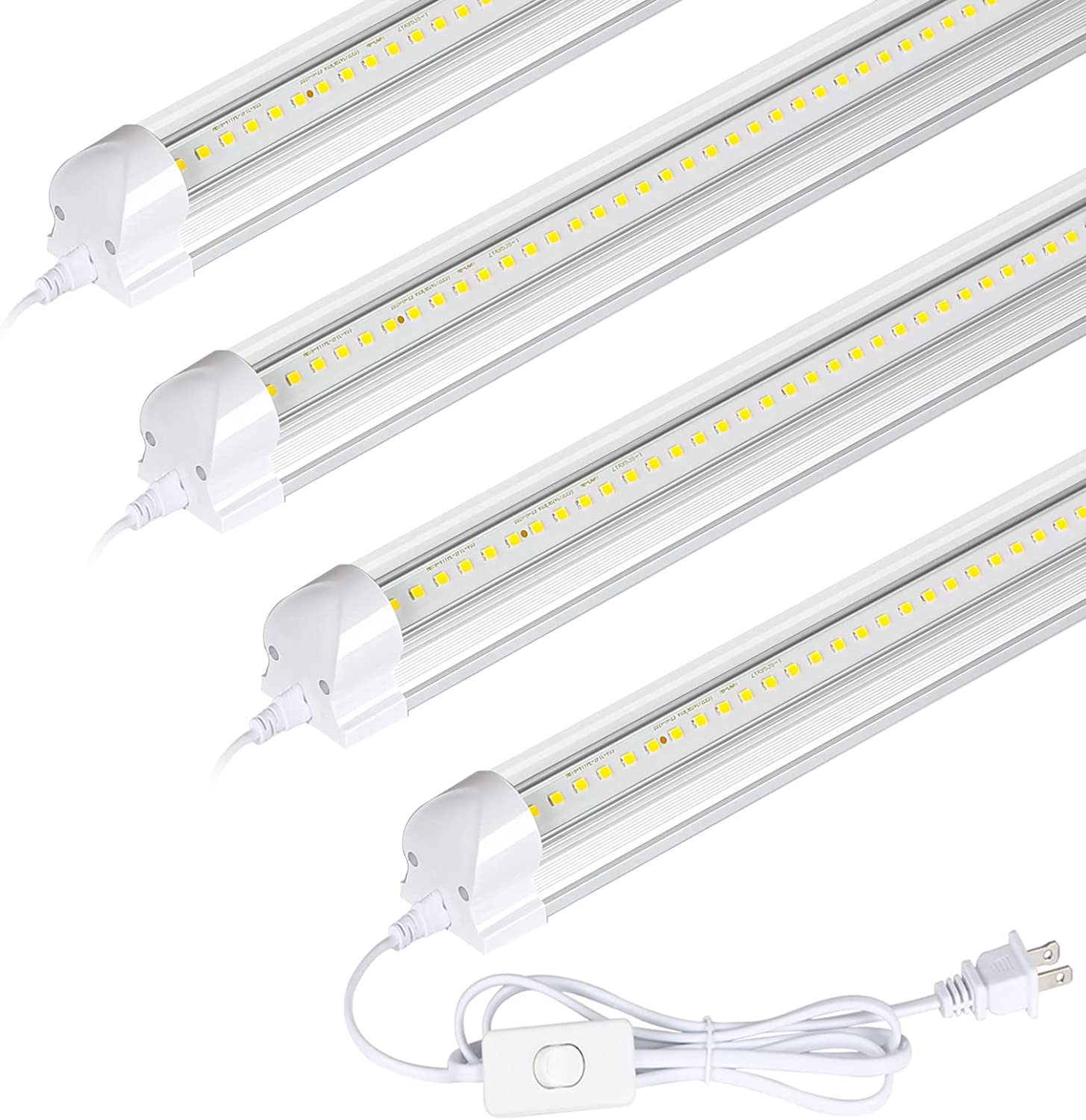 Led Light Tube Pattern 50W 5FT LED Tube Light, 6500lm 6500K, Linkable, V Shape Integrated T8 ...