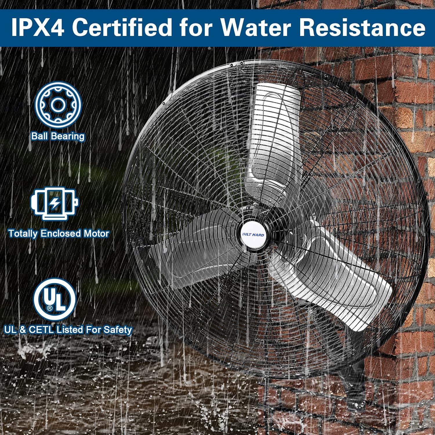 BILT HARD 6300 CFM 24 in. Outdoor Oscillating Wall Fan – Hykolity