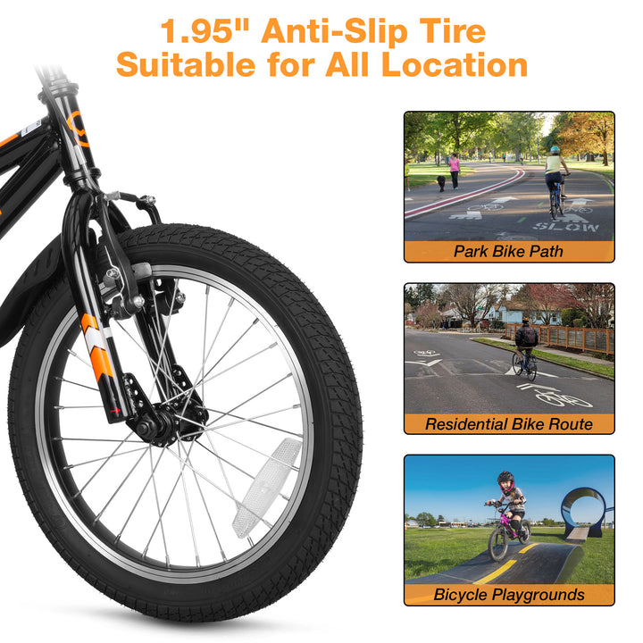 mountainbike 16 inch Hykolity 16 20 Inch Kids Bikes Boy Girl BMX Bicycle Ages 4-12 Years Old Coaster Brake Sport Cycling Child Bike with Kickstand Multicolor Black / 20