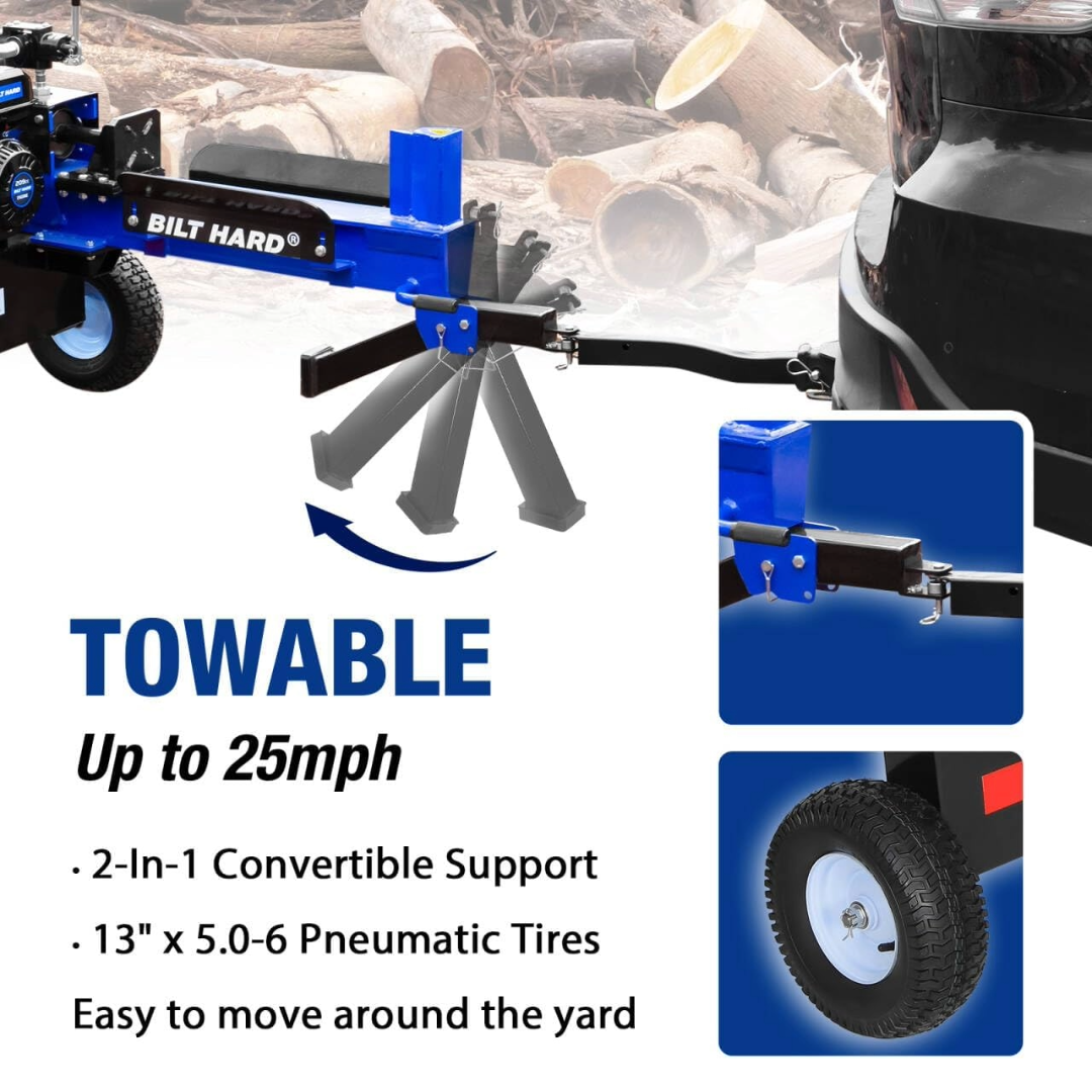 Log Splitter | 20 Ton Gas Wood Splitter with 7 HP 209cc OHV Engine ...
