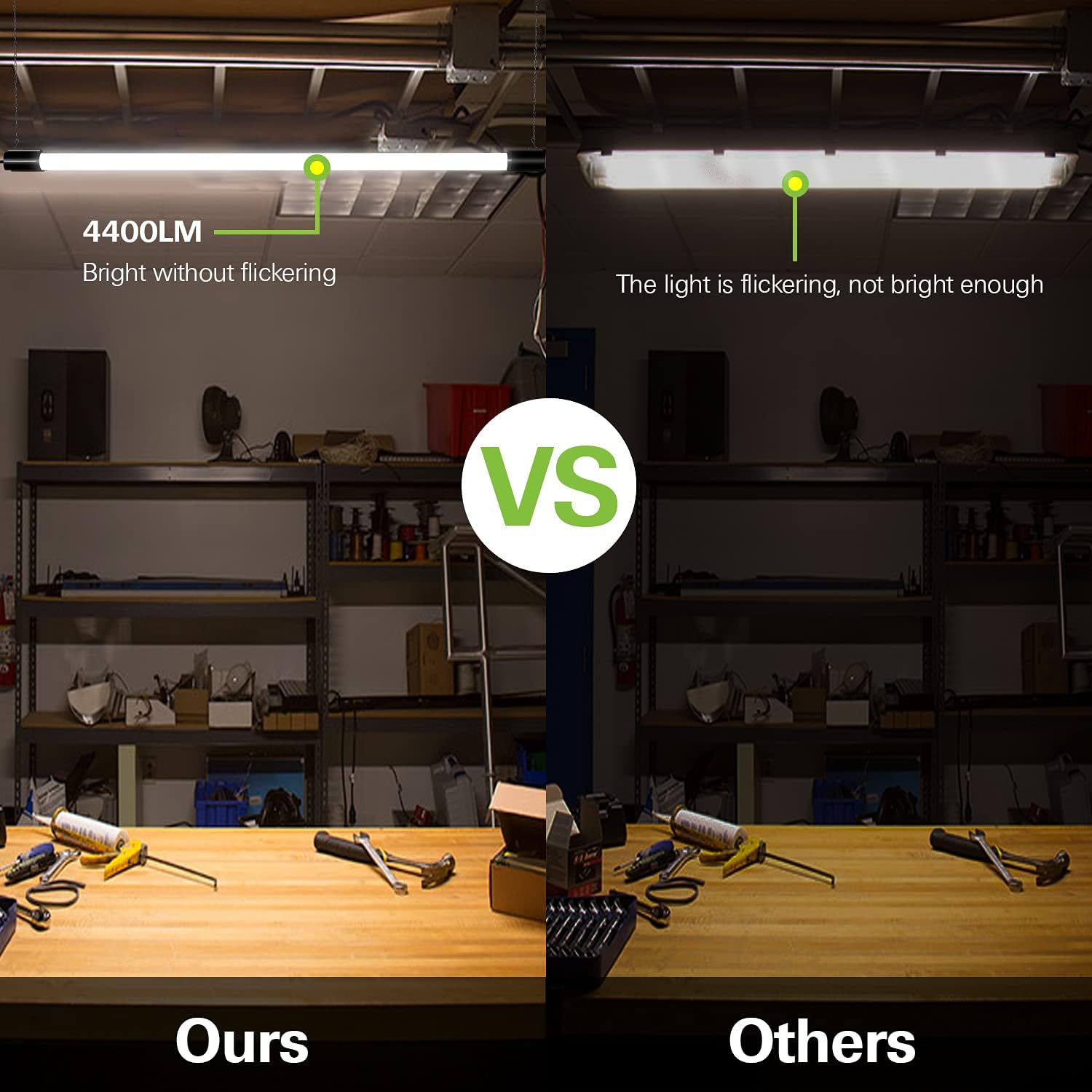 Hykolity 4FT Linkable LED Shop Light 4400LM 42W 5000K Daylight