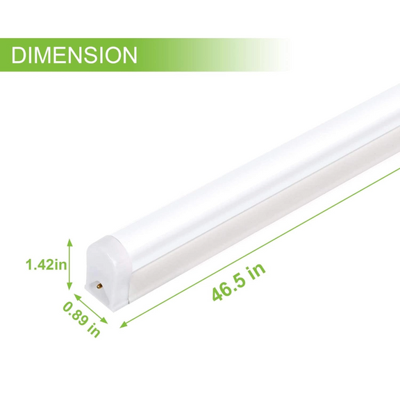 Led Sinle LED Shop Light 4FT, T5 Integrated Single Fixture, 22W, 2200lm, 6500K ...
