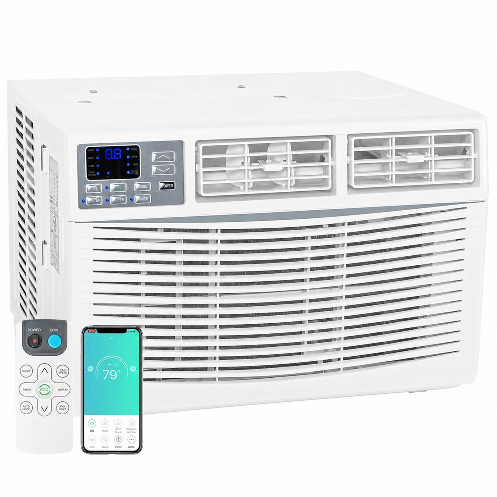 BILT HARD Smart Window Air Conditioner 8000 BTU WiFi AC Unit Cools up ...