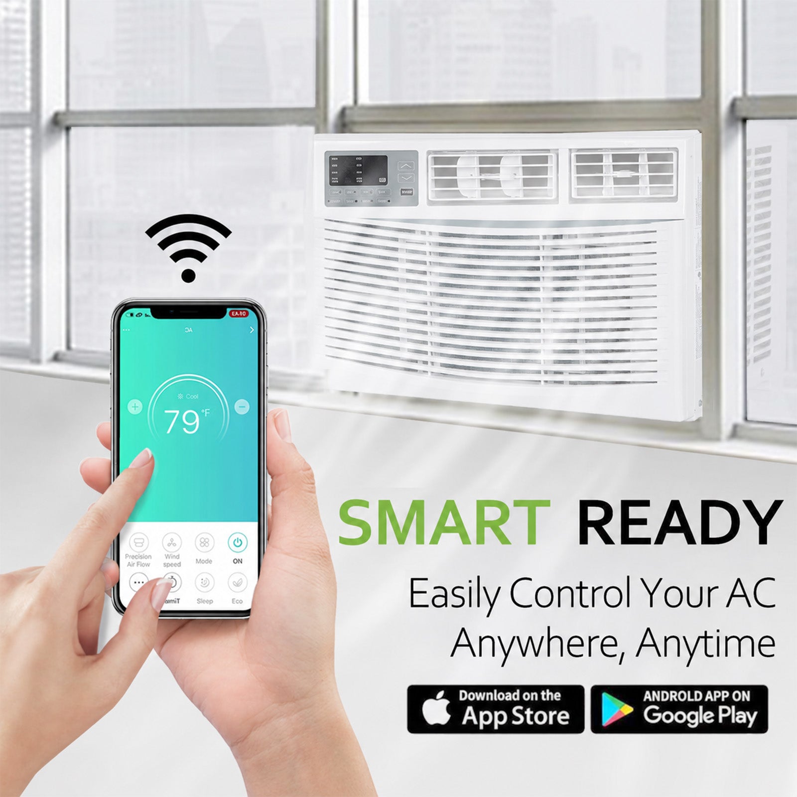 BILT HARD Smart Window Air Conditioner 8000 BTU WiFi AC Unit Cools up ...