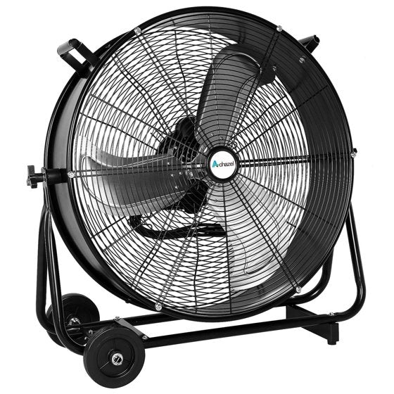 ACHAZEL 24 Inch Industrial Drum Fan, 3-Speed Heavy Duty 8100 CFM Air C ...