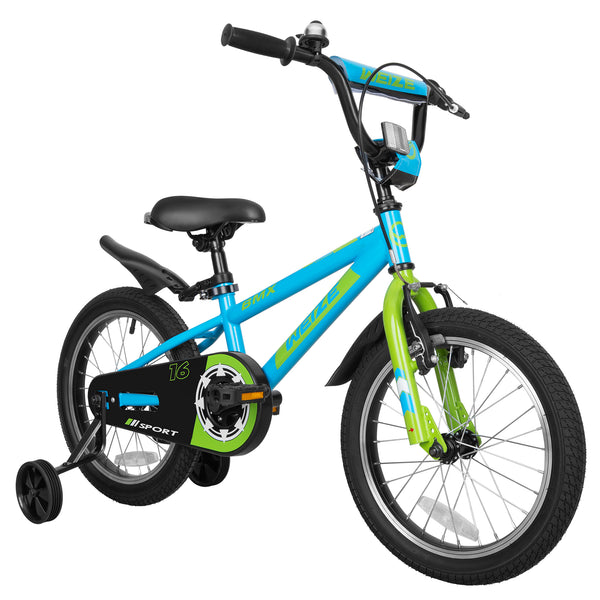 WEIZE Kids Bikes,16 Inch Boy's Bike for Kids,BMX Style Bicycle for Boys Girls Ages 4-12 Years Old,Kids Bicycle with Adjustable Seat,Training Wheels,Front and Rear Fender,Multiple Color Options,Blue