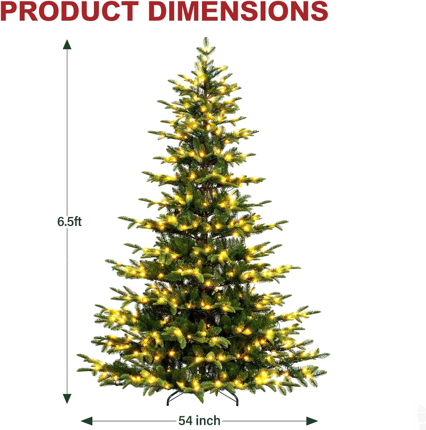 Vivatrees 6 Ft Prelit Artificial Christmas Tree With Warm White Lights ...
