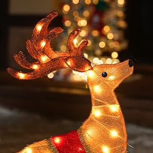 hykolity 2.5D Santa Sleigh Ride Iron Outdoor Christmas Decoration