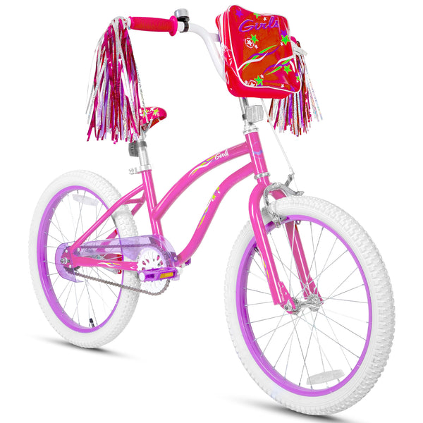 Hykolity Kids Bike Girl Bicycle 20 inch for Children Age 6-12 Years Old Height 48-62 in Tween Cycling Front Hand Brakes Sport Outdoor Bikes - Violet