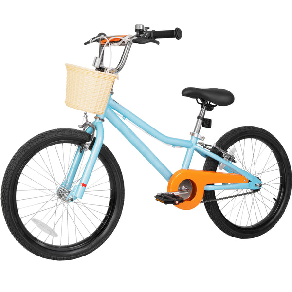 Hykolity Kids Bike Boy Girl Bicycle 20 inch for Children Age 6-12 Years Old Height 48-62 in Child Tween Sport Outdoor Bikes Front Basket Aqua Blue