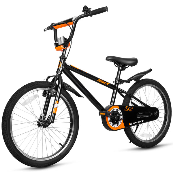 Hykolity 20 Inch Kids Bikes Boy Girl BMX Bicycle Ages 6-12 Years Old Coaster Brake Sport Cycling Child Bike with Kickstand Black
