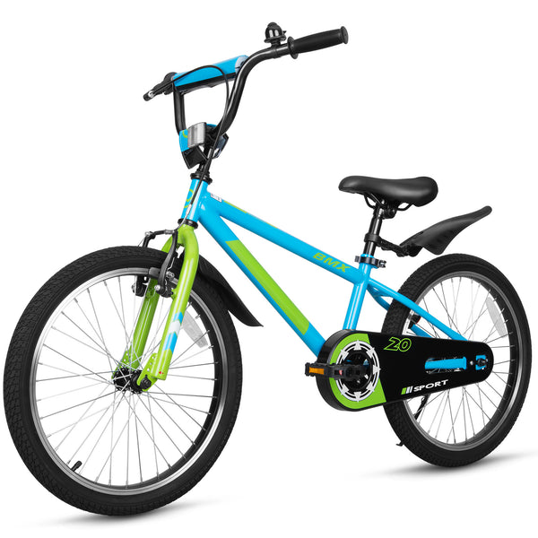 Hykolity 20 Inch Kids Bikes Boy Girl BMX Bicycle Ages 6-12 Years Old Coaster Brake Sport Cycling Child Bike with Kickstand Turquoise Blue