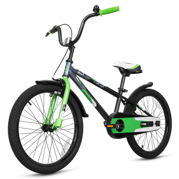 Hykolity Kids Bike Boy Girl Bicycle 20 inch for Children Age 6-12 Height 48-62" Child Sport Bike BMX Handbar includes Training Wheel Black Green