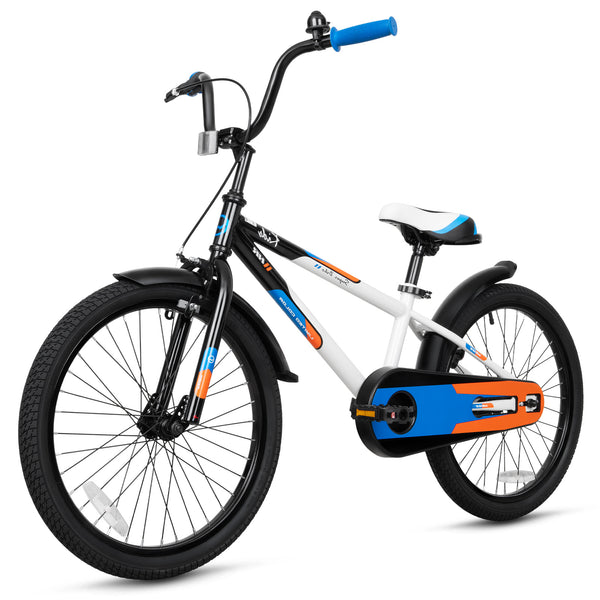 Hykolity Kids Bike Boy Girl Bicycle 20 inch for Children Age 6-12 Height 48-62" Child Sport Bike BMX Handbar includes Training Wheel Black White