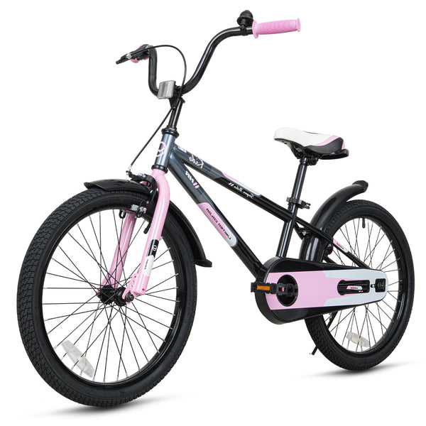 Hykolity Kids Bike Boy Girl Bicycle 20 inch for Children Age 6-12 Height 48-62" Child Sport Bike BMX Handbar includes Training Wheel Black Pink