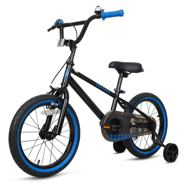 Hykolity Kids Bike Boy Girl Bicycle 16 inch for Children Age 4-6 Height 38-48" Child Sport Bike BMX Handbar includes Training Wheel Black