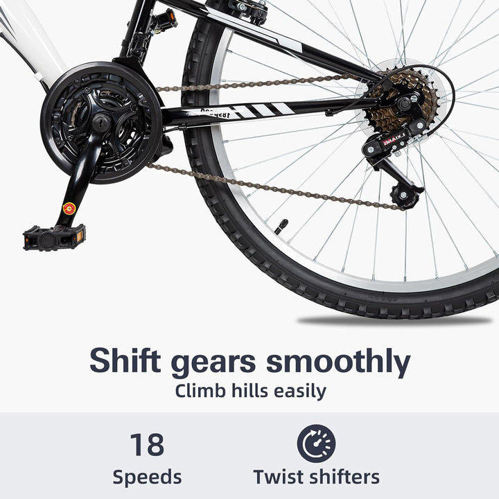 hillside mountainbike hykolity Mountain Bike, 26" 27.5" Wheel, 18 Speed MTB Bicycle with Dual Suspension, Adjustable Saddle for Men Women Outdoor Cycling