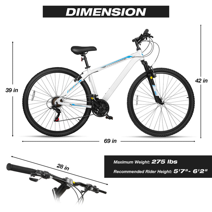 29 Inch Hykolity 29 inch Mountain Bike 29r MTB Sport Bicycle Large Bike Full S