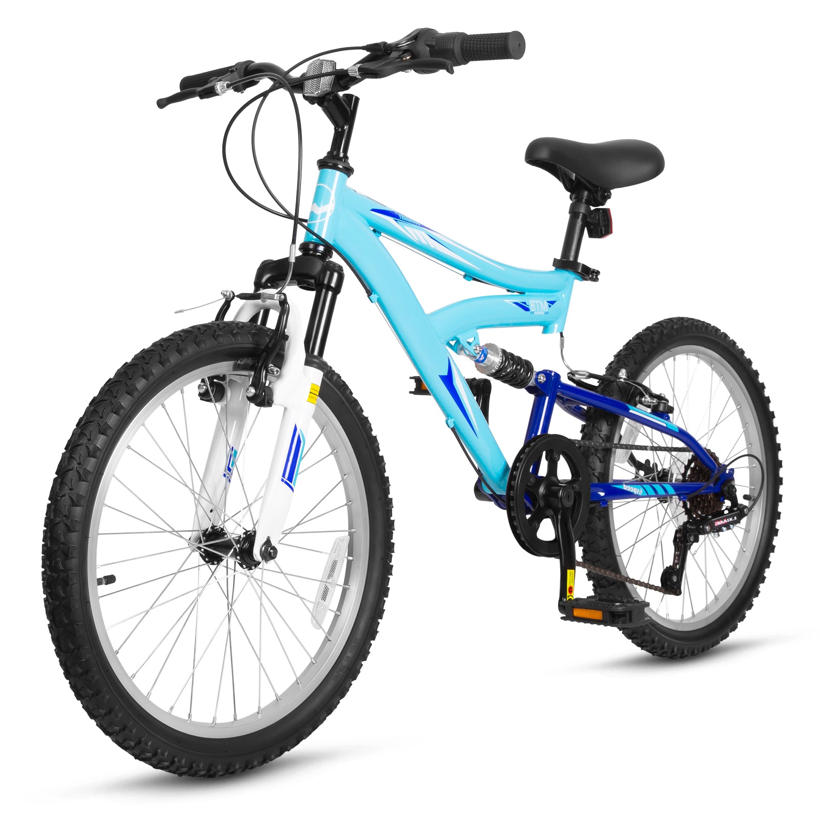 Hykolity Kids Mountain Bike 20 inch MTB Bicycle Age 6-12 Years Height 42-56 in Tween Cycling Full Suspension Sport Outdoor Bikes