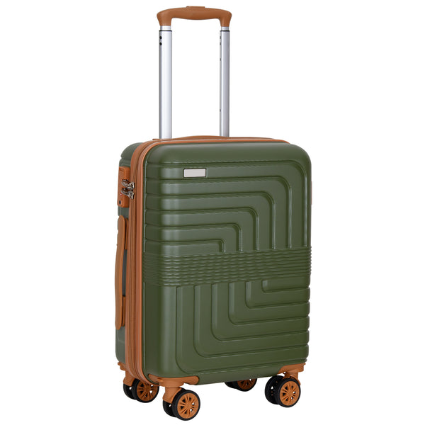 Hykolity 20" Carry On Luggage, Expandable Hardshell Suitcase with Double Spinner Wheels for 20% More Space, Lightweight Airline Approved Hardside Luggage with Scratch-Resistant & YKK Zipper, Green