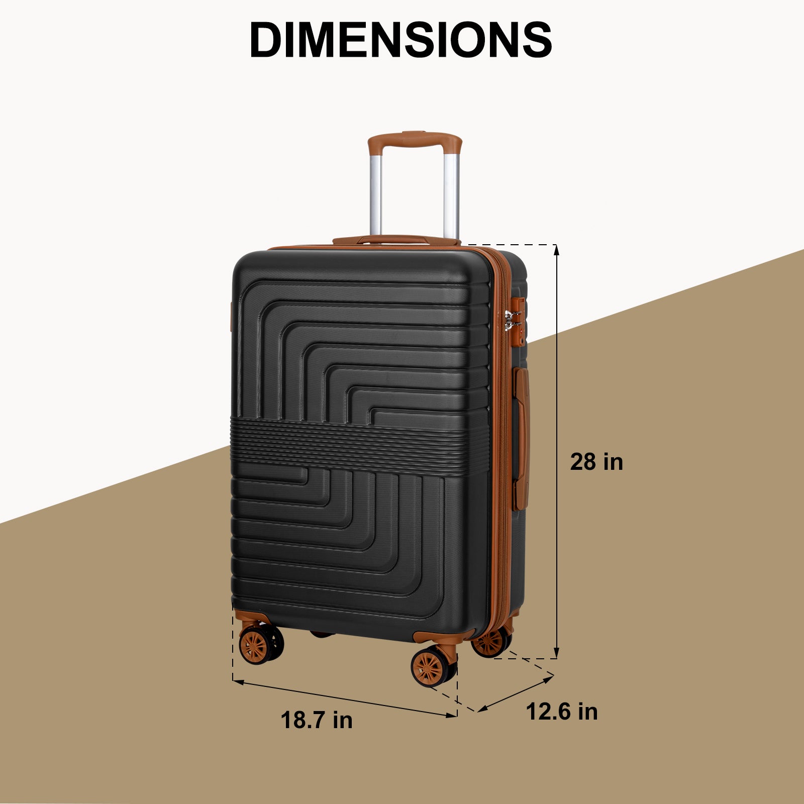 SUNSPIRE 28 In Checked Luggage Hardside Suitcase PC ABS Spinner Wheels ...