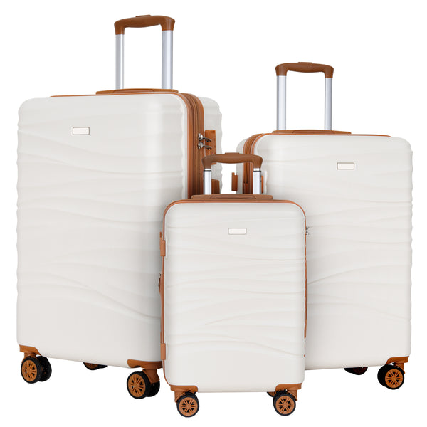 Hykolity 3-Piece Expandable Luggage Set, 22/26/30 Inch Durable PC+ABS Hardshell Suitcases with TSA Lock & Dual Spinner Wheels, Lightweight
