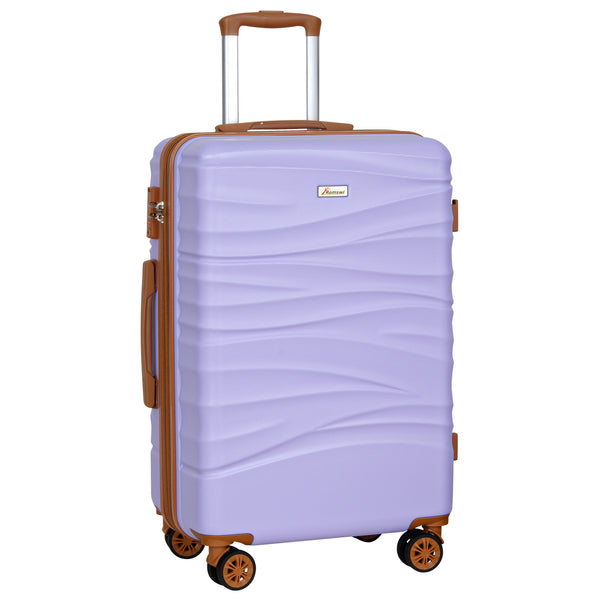 Romswi 28" Expandable Large Checked Luggage, Hardshell Suitcase with Double Spinner Wheels for 20% More Space, Airline Approved Lightweight Hardside with Scratch-Resistant & YKK Zipper, Purple