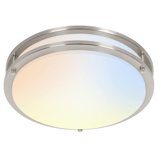 16 inch Dimmable LED Flush Mount Ceiling Light Fixture, Brushed Nickel, 36W, 2200LM, 5CCT, ETL Listed