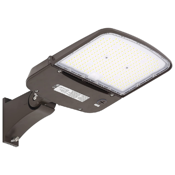 HIGH Series 150W/200W Switchable LED Parking Lot Light with Dusk to Dawn Photocell 120-277V, Adjustable Arm Mount